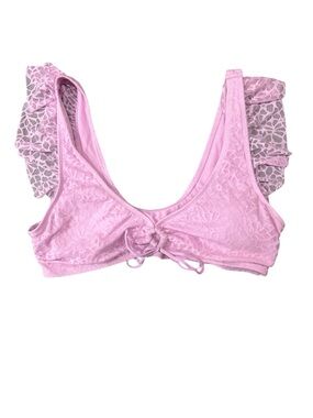 Celebrity Pink Swim Women's Pink Lace Tie-Front Bikini Top size XXL